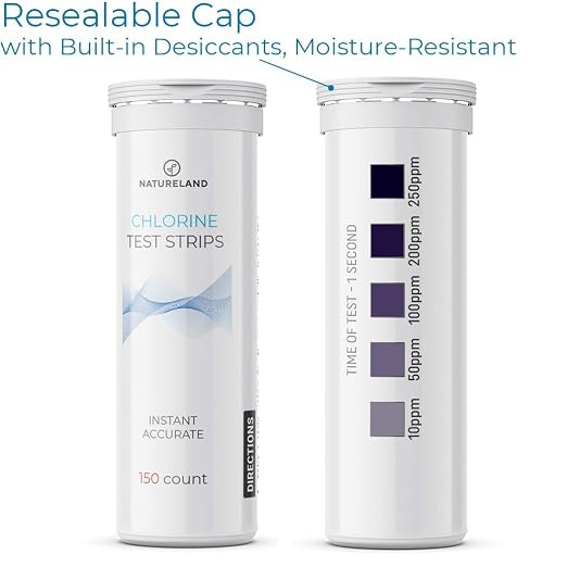 Restaurant Chlorine Test Strips 10-250 ppm, 1 Second Result, 150 Count | Instant 10-250 ppm chlorine solution strength checks for restaurants, food trucks and commercial kitchens; value pack