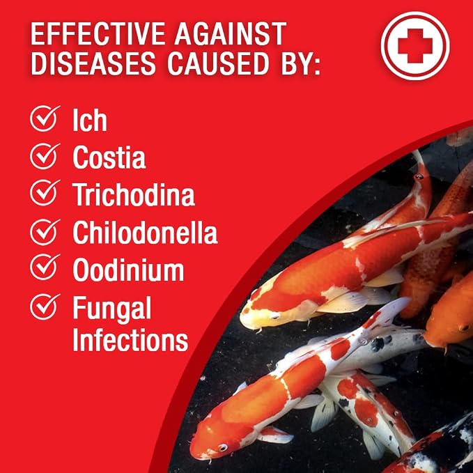 MICROBE-LIFT Broad Spectrum Disease Treatment for Ponds and Outdoor Water Gardens, Safe for Live Koi Fish, Goldfish, Plants, and Decor, 32 Fl Oz