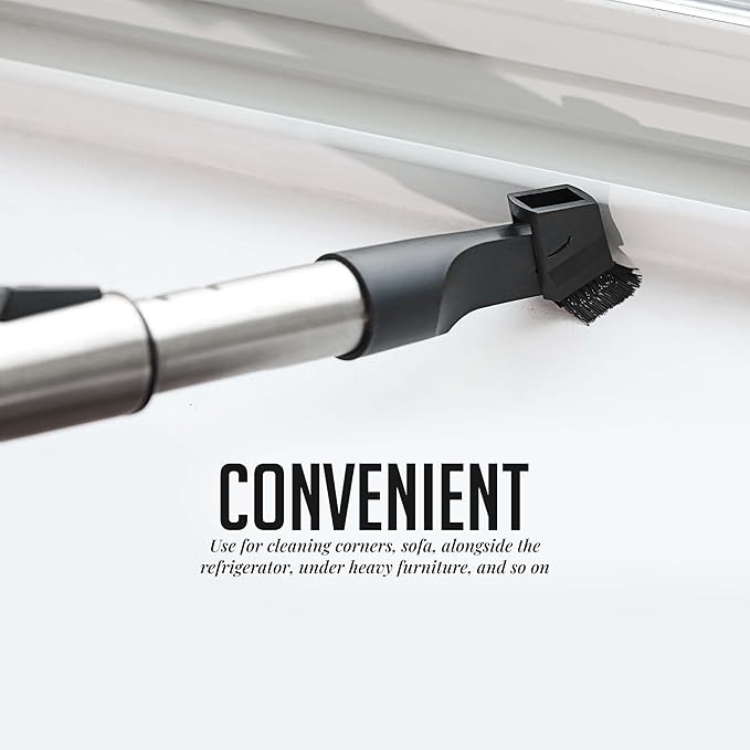 OVENTE Vacuum Brush Attachment, Compatible with ST2620 Electric Bagless Canister Vacuum Cleaner, Effective for Cleaning Corners and Sofa, Durable and Easy to Use, Black ACPST2677