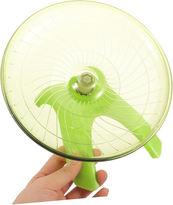 Toddmomy Silent Flying Saucer Exercise Wheel for Hamsters Guinea Pigs Chinchillas Hedgehogs Smooth Edges Quiet Running for Small Pets Cage Accessory in Matcha Green