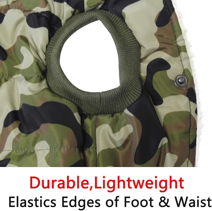 Vecomfy Fleece Lining Extra Warm Dog Hoodie in Winter for Large Dogs Jacket Pet Coats with Hooded,Green Camo XXXL
