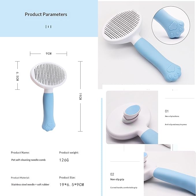 Cat Brush for Shedding for Indoor Cats & Dog Brush for Shedding - Perfect for Long & Short Haired Pets,Pet Brush for Dogs and Cats - Deshedding & Grooming Tool (Pink)