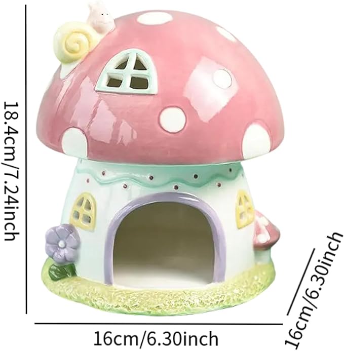 Hamster Hideout Hedgehog House Sturdy Sleeping Nest Decoration Small Pets Play Hut for Chinchilla Small Animals Dwarf Hamster, Pink