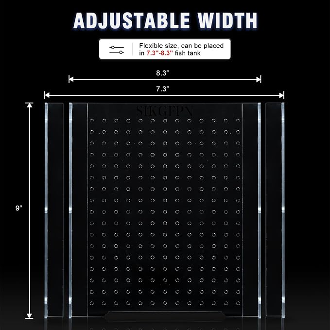 Acrylic Fish Tank Divider,5 Gallon Tank Divider,Adjustment Clear Fish Tank Separator Set with Suction Cups (5gal/5.5gallon)