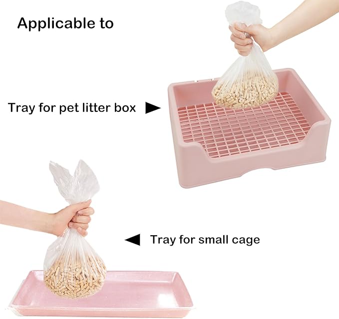 Disposable Small Animal Cage Liners, Rabbit Litter Box Lines Pet Tray Liner Bags Guinea Pig Cage Toilet Plastic Film for Bird Hamster Chinchilla Hedgehog (50 PCS, 27'')