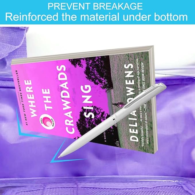 AGSDON 3PCS Clear Backpack for Girls, Kids Mermaid Transparent Bookbag Heavy Duty, Cute See Through Backpacks with Lunch Bag - Purple