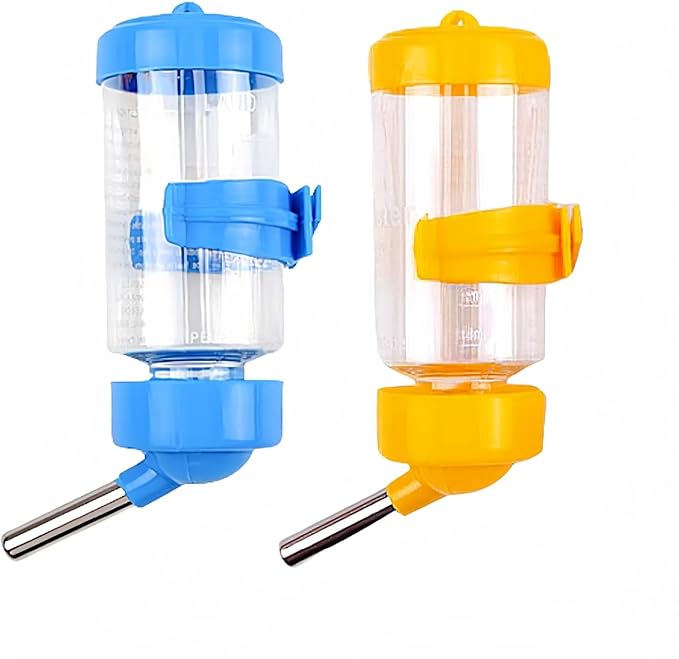 2 PCS Pet Cage Water Bottle No Drip Small Animal Water Bottle, Hanging Hamsters Water Bottle,for Rabbit, Guinea Pig, Hedgehog, Squirrel, Hamster,Random Color