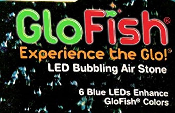 GloFish Blue LED Bubbler, Aquarium Lights with Air Stone for Fish Tanks 2.6-Inch x 4-Inch x 0.5-Inch (Pack of 2)
