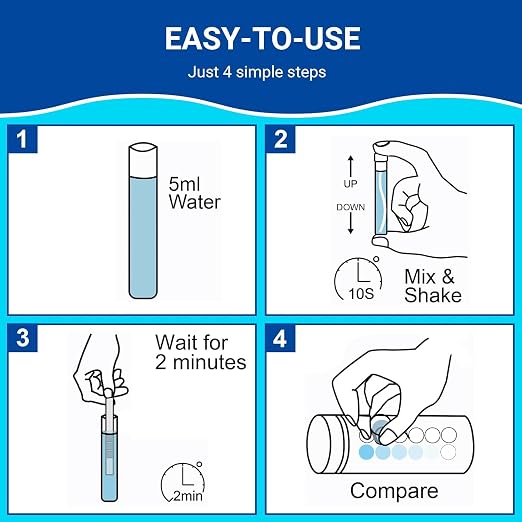 Phosphate Test Kit - Pool Phosphate Test kit-50 Counts Phosphate Test Strips for Swimming Pool, Spa, Hot Tub,Aquarium,Fish Tank- Phosphate Test kit for Freshwater,Saltwater Testing