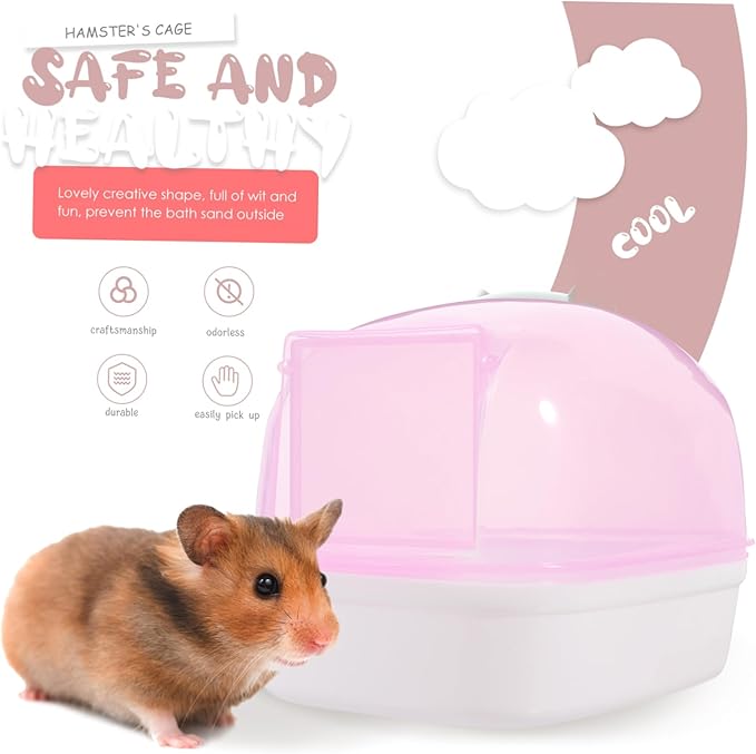 UPKOCH 2pcs Automatic Door Opening Hamster Bath Box Plastic Hamster Tub Household Container Pet Accessory