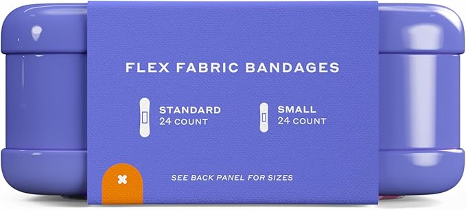 Welly Bandages | Adhesive Flexible Fabric Bravery Badges | Assorted Shapes for Minor Cuts, Scrapes, and Wounds | Colorful and Fun First Aid Tin | Dogs Patterns - 48 Count