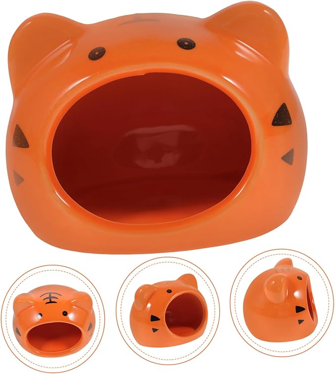 1pc Nest Chinchilla Ceramic House Hedgehog Hideaway Squirrel Cage Guinea Pig Sleeping Bed Small Animal Cave Chinchilla Mini Hut Small Pet Hideout Ceramics Pet House Hamster