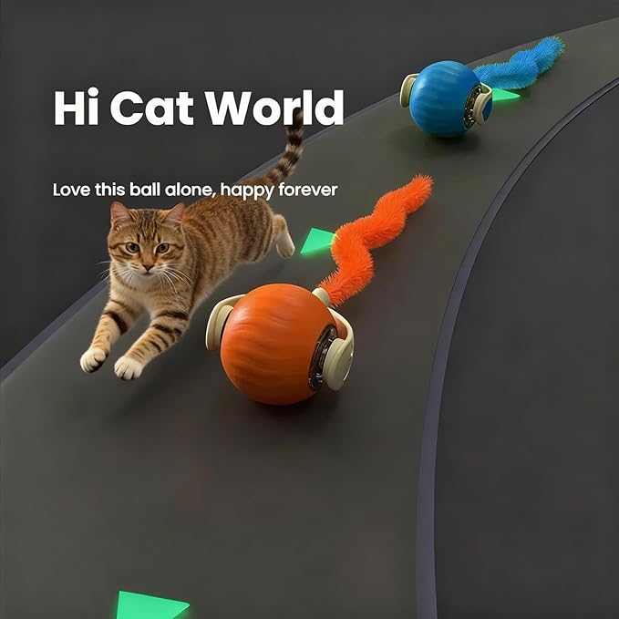 Interactive Cat Toys for Indoor Cats,2 Automatic Moving Kitten Toys,Cat Toys for Bored Indoor Adult Cats,Smart Rechargeable Cat Enrichment Toys for Small/Medium/Large Cats to Keep Them Busy, Cat Balls