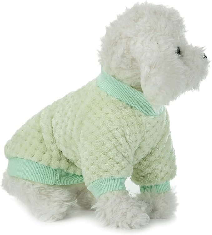 Dog Sweater, 3 Pack Dog Sweaters for Small Medium Dogs or Cat, Warm Soft Flannel Pet Clothes for Dogs Girl or Boy, Dog Shirt Coat Jacket (Medium, Pink+Purple+Light Green)