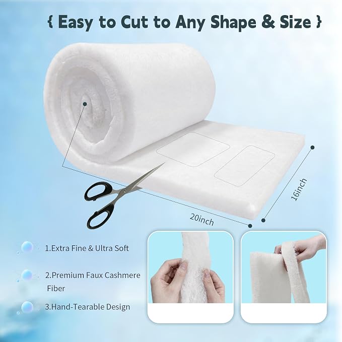 Promising Aquarium Filter Floss Roll, Fish Tank Pond Filter Media Pad | Cut-to-Fit Filter Material for Aquariums, Ponds, Garden Water Features & Turtle Tanks, 39.4 x 11.8in, 1 Pack, White