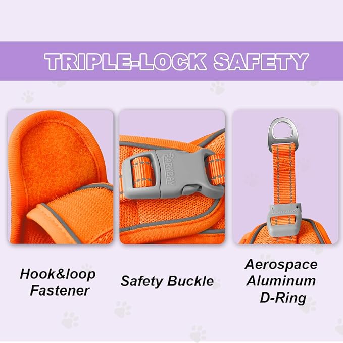 Cat Harness and Leash Set,Escape Proof Kitten Harness,Step in Adjustable Soft Lightweight,Easy Control,Reflective Strips Comfortable for Walking Travel(Orange,S)