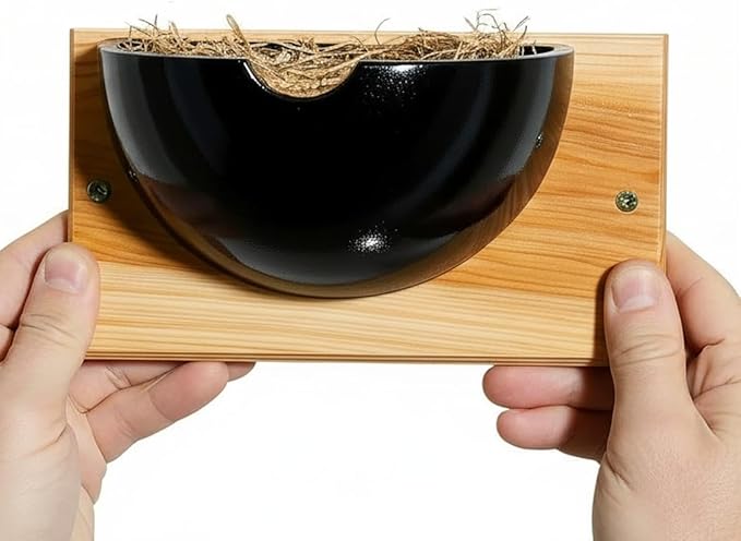 Swallow Houses for Outside, Tree Barn Swallow HDPE Composite Material Everlasting Nesting House Nest Box, Cedar Hanging Board Everlasting Under Roof 10"*4"*5.6" Large Copacity Inside Spaces