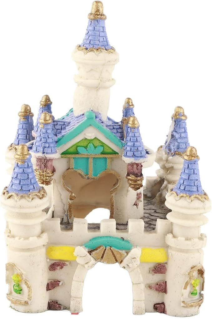 Pssopp Aquarium House Decoration Roman Aquarium Resin Castle Ornament Fish Hideout Castle Betta Cave Cave Ornament Fish Hideaway
