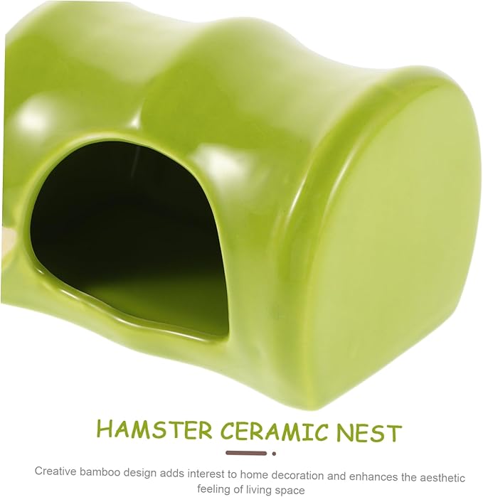 BESPORTBLE Ceramic Hamster Hideout: Bamboo Shaped Habitat Cage Accessories House Hide Hut for Mouse Mice Rat Summer Small Animals Pet Hideaway