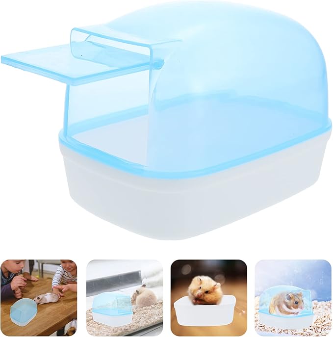 balacoo 2pcs Visible Hamster Bathtub Transparent Plastic Hamster Bath Space for Chinchilla Animals Easy to Use Clean and Durable Dust Bath Container