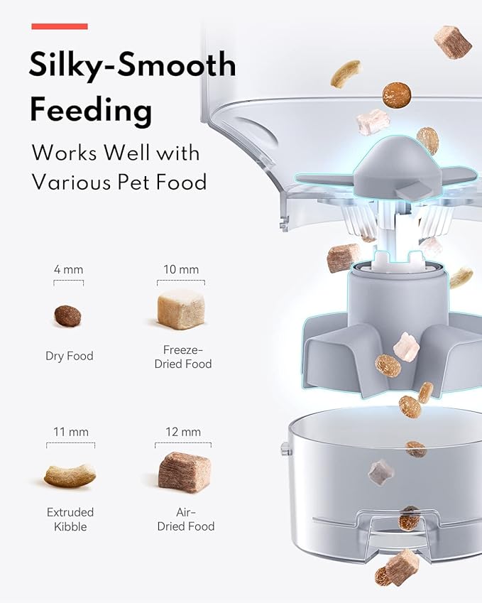 Homerunpet Automatic Cat Feeder - 4L Timed Pet Feeder, No Jam Freeze Dried Safe, WiFi & Bluetooth App Control, 30-Day Freshness for Cats and Small Dogs (Stainless Steel Bowl)