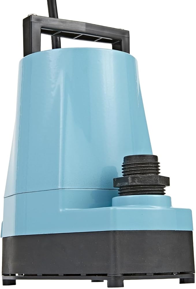 Little Giant 5-MSP 115-Volt, 1/6 HP, 1500 GPH Manual Aluminum Utility Pump, 18-Ft. Cord, Blue, 505960