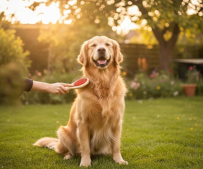 Double-Sided Pet Grooming Brush, Bamboo, for Dogs and Cats | Soft Bristles and Firm Pins, All Coat Types