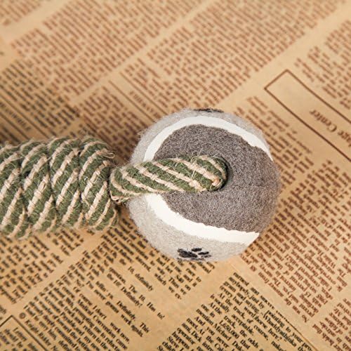 Dog Rope Chew Toy with Tennis Balls – Durable Dental Tug Toy for Puppies & Small to Large Dogs