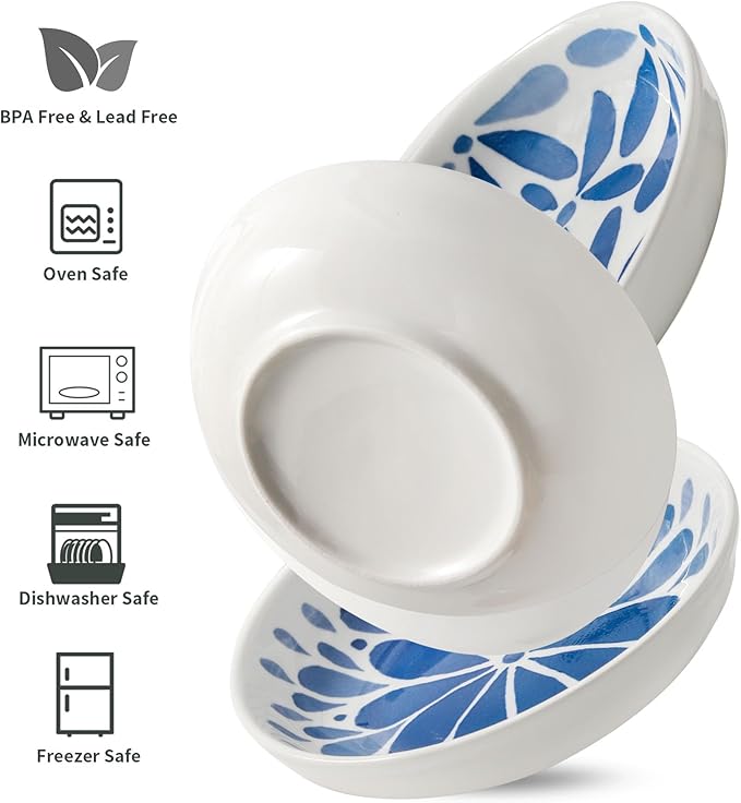 3 Ceramic Cat Bowls,5.5 inch Wide Shallow Cat Food Bowl for Relief Whisker Fatigue