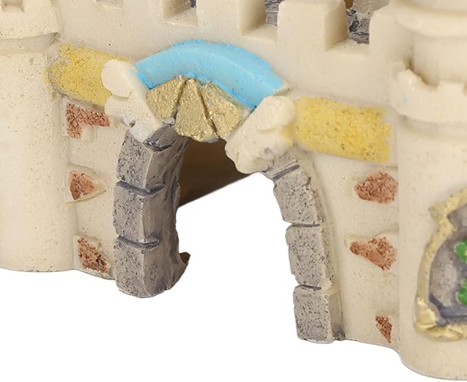 Pssopp Aquarium House Decoration Roman Aquarium Resin Castle Ornament Fish Hideout Castle Betta Cave Cave Ornament Fish Hideaway