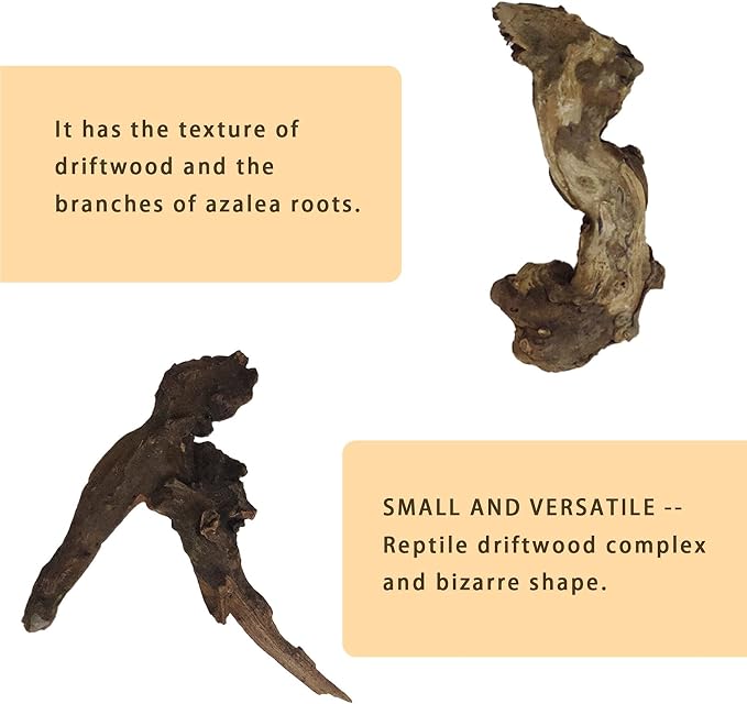 Hamiledyi Aquarium Driftwood 10 PCS Natural Wood Driftwood Branches Fish Tank Habitat Decor Sinkable Reptile Tree Log Decorations Assorted Terrarium Ornament for Aquarium Fish Reptiles Tank Small