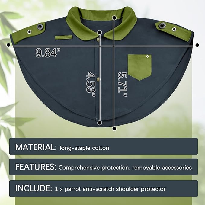 Parrot Anti-Scratch Shoulder Stand Pet Bird Training Shoulder Protector Cape Parrots Poop Shawl Diaper Flight Suits for Macaws Cockatoos Parakeets Cockatiels (Blue)