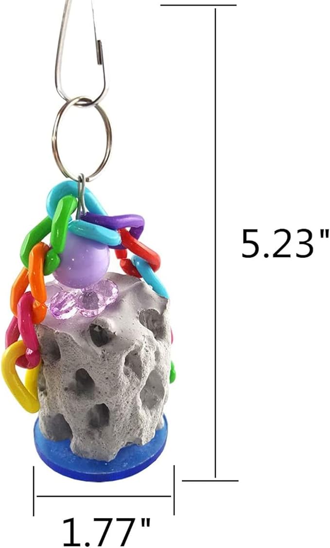2Pcs Bird Calcium Teeth Grinding Chew Treats Bird Beak Grinding Stone Toy for Parrot Parakeet Cockatiel Chinchilla Rabbit Gerbil Mouse Hamster