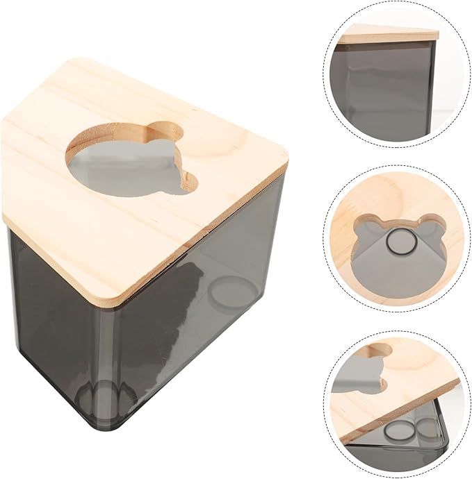 Abaodam Chinchilla Dust Bath Container Durable Hamster Bathroom Multi Purpose Sand Bath Box for Pets Easy to Clean Maintain Fun Design for Gerbils and Hamsters