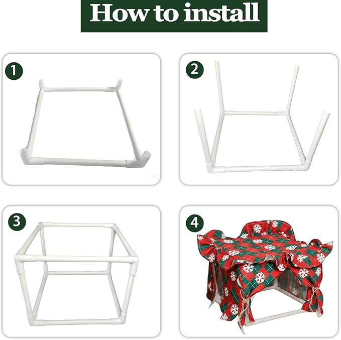 Guinea Pig Hideout Guinea Pig Tunnel Bed House Cave Detachable Guinea Pig Hiding Hut with Curtain for Chinchilla Ferret Hedgehog Hamster Cavy (Red and Green)