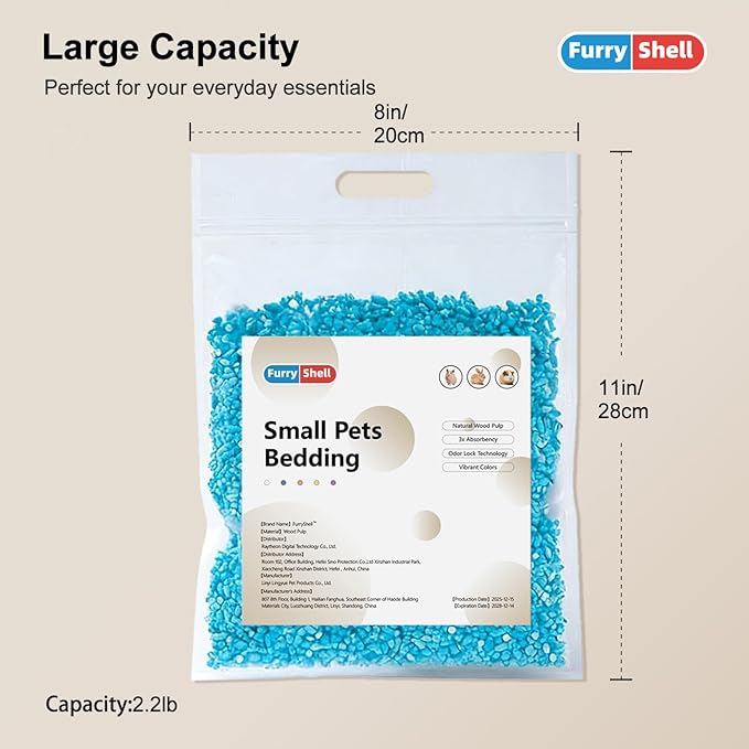 Natural Paper Pellet Bedding for Small Animals - Super Absorbent Odor Control Rabbit Litter, Hamster Bedding, Guinea Pig Cage Liners, Dust-Free(2.2lb) (Yellow)