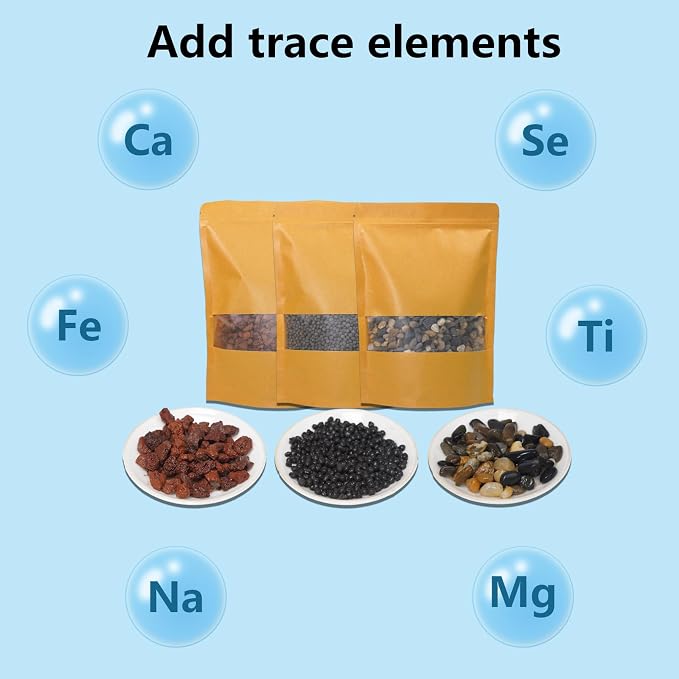 3-in-1 Low Maintenance Aquarium Filter Bio Media: Volcanic Rock, Natural Gravel & Aquatic Plant Cultivation Soil - Helps Reduce Water Changes for Freshwater Tank, Pond