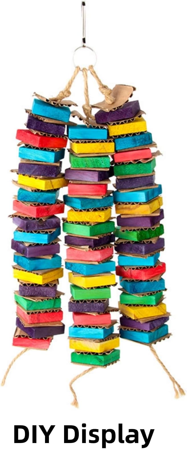 Bird Toys, Wood Wooden Colored 100pcs Parrot Toys, Multicolored Natural Wooden Blocks,African Grey Parrots, Macaws, Cockatoos, Parrot chew Toys