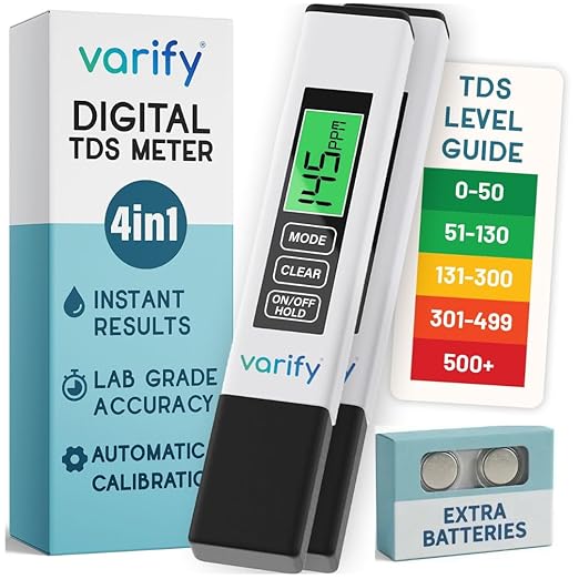 Varify 4-in-1 TDS Meter Digital Water Tester for Drinking Water | Accurate 0–9990 PPM EC & Temp Readings | Ideal for RO Systems, Aquariums, Pools – Built for Professionals, Easy for Anyone (2-Pack)