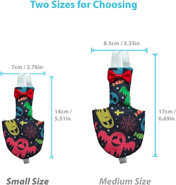 UKJENT Bird Diaper Protective Parrot Nappy 2 Pack, Reusable Flight Suit with Waterproof Inner Layer, Washable Cute Urine Wet Suit for Cockatiel Monk Parakeet Sun Parakeet Lory(S)