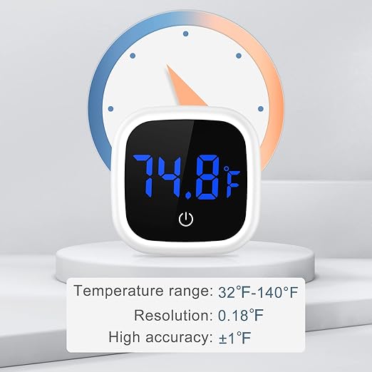 Upgraded Aquarium Thermometer, 2 Pack Digital Fish Tank Thermometer, Large LED HD Display ±0.1°F, Fahrenheit Tank Temperature Measurement for Fish, Axolotl, Turtle