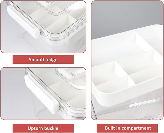 Set of 2 First Aid Kit box,Large Pet First Aid Kit Bin Empty,Portable Medicine Box for Dog Cat,Medic Organizer with Handle,Family Dog Travel Camping Emergency Tool Set