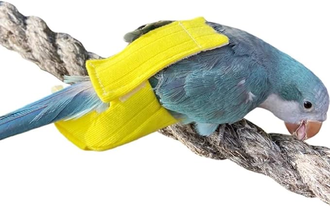 Parrot Bird Diapers, Birds Flight Suit, Parrot Clothes, Pet Animal Costumes, Bird Clothes, Cockatiel Bird Diaper, Pet Bird Diapers, Parrot Flight Suit, Bird Parrot Clothes (Yellow, S)
