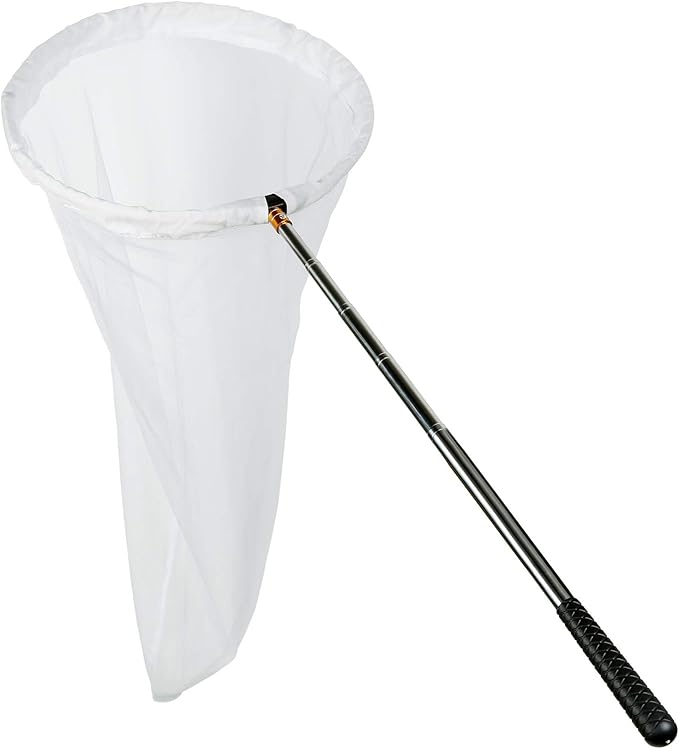 RESTCLOUD Insect and Butterfly Net with 12" Ring, 24" Net Depth, Handle Extends to 59 Inches