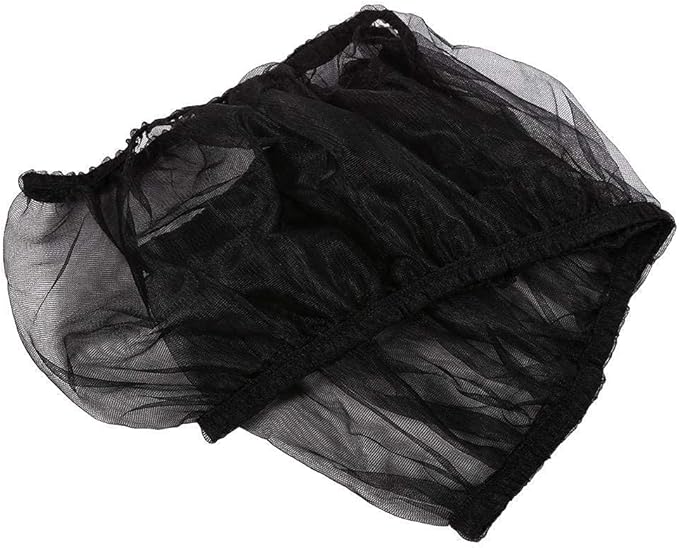 Hakeeta Bird Cage Skirt, Mesh Bird Seed Catcher, Airy Net Cover, Soft Nylon Ventilated Skirt Traps Seed Guard for Parrots with Adjustable Drawstring (Large Size-XL, Black)