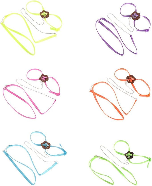 Pet Bird Harness Leash, Adjustable Parrot Flying Rope, Bright Color for Parrots, Pigeons, Lovebird, Outdoor Training, Anti-Flyaway, Green, Purple, Pink, Blue, Orange, 0.8x120cm/0.31x47.24''