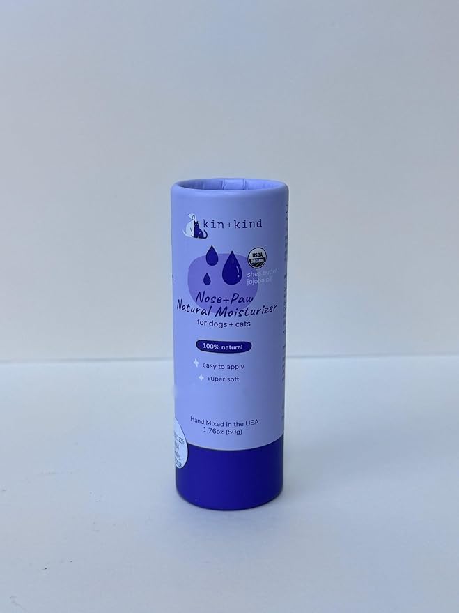 kin+kind Nose & Paw Balm Stick for Dogs & Cats – USDA Certified Organic – Natural Moisturizer for Dry Cracked Paws & Nose – Coconut Oil & Shea Butter – Lick-Safe – 1.76 oz
