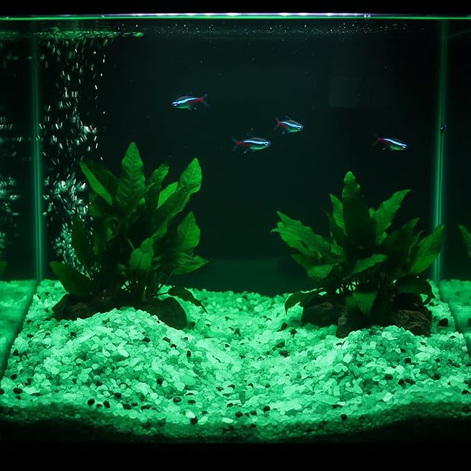 Shiny Stone Glow in Dark Aquarium Gravel Sand, Yellow Green, 3-5mm | Neon, 305g/0.67lbs, For Fish Tank and Fairy Garden, Decorative Rocks, Home Decor