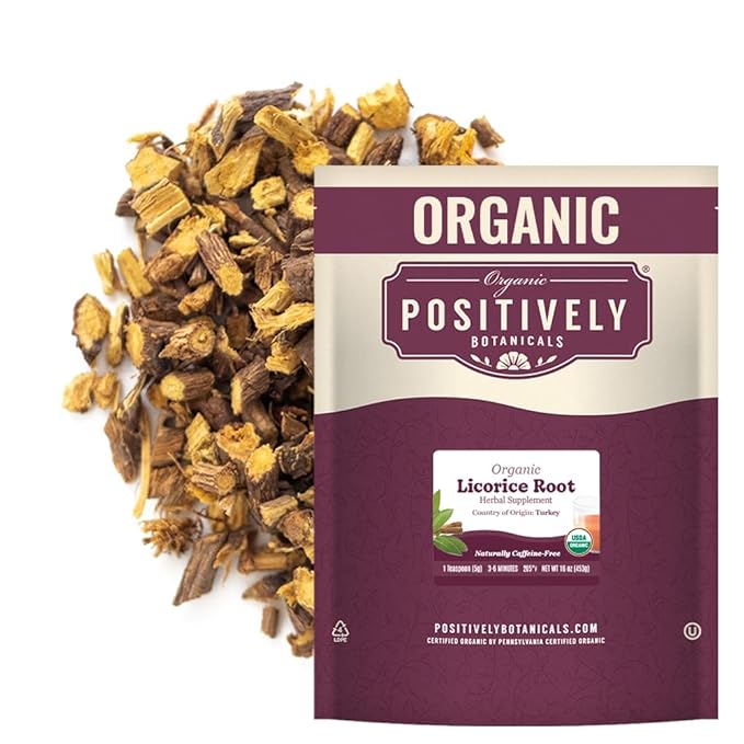 Organic Positively Botanicals Company, Licorice Root, Herbal Tea Loose Leaf Botanical, 16 Ounce
