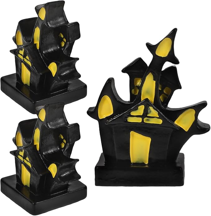 Milisten 3pcs Castle Aquarium Decor Resin Fish Tank Decoration for Halloween Theme Shrimp Hideout and Fish Resting Place Creative Landscape Accessory
